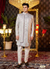 Raivat Ethnic Mens Art Silk Thread Work Indo Western In Grey Colour - Dista