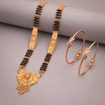 Thumbnail for Tehzeeb Creations Gold-Polished Mangalsutra With Pair Of Bangle