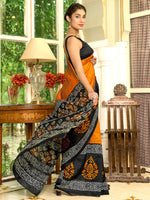 Thumbnail for NOZ2TOZ Women's Bhagalpuri Silk Black Printed Designer Saree With Blouse Piece - Distacart
