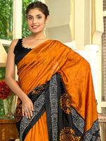 Thumbnail for NOZ2TOZ Women's Bhagalpuri Silk Black Printed Designer Saree With Blouse Piece - Distacart