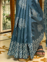 Thumbnail for NOZ2TOZ Women's Bhagalpuri Silk Grey Printed Designer Saree With Blouse Piece - Distacart