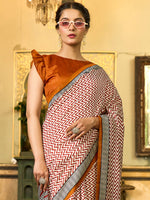 Thumbnail for NOZ2TOZ Women's Bhagalpuri Silk Camel Brown Printed Designer Saree With Blouse Piece - Distacart
