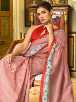 Thumbnail for NOZ2TOZ Women's Bhagalpuri Silk Red Printed Designer Saree With Blouse Piece - Distacart