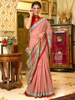 Thumbnail for NOZ2TOZ Women's Bhagalpuri Silk Red Printed Designer Saree With Blouse Piece - Distacart