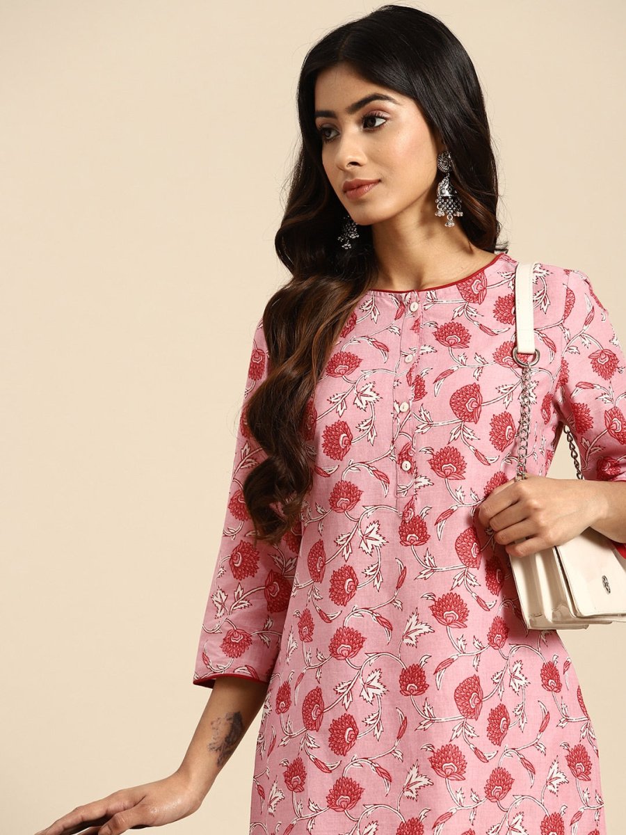 All About You Ethnic Motifs Printed Kurta with Palazzos - Distacart
