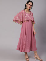 Thumbnail for Aks Yoke Design Flared Sleeves Georgette Anarkali Kurta - Distacart