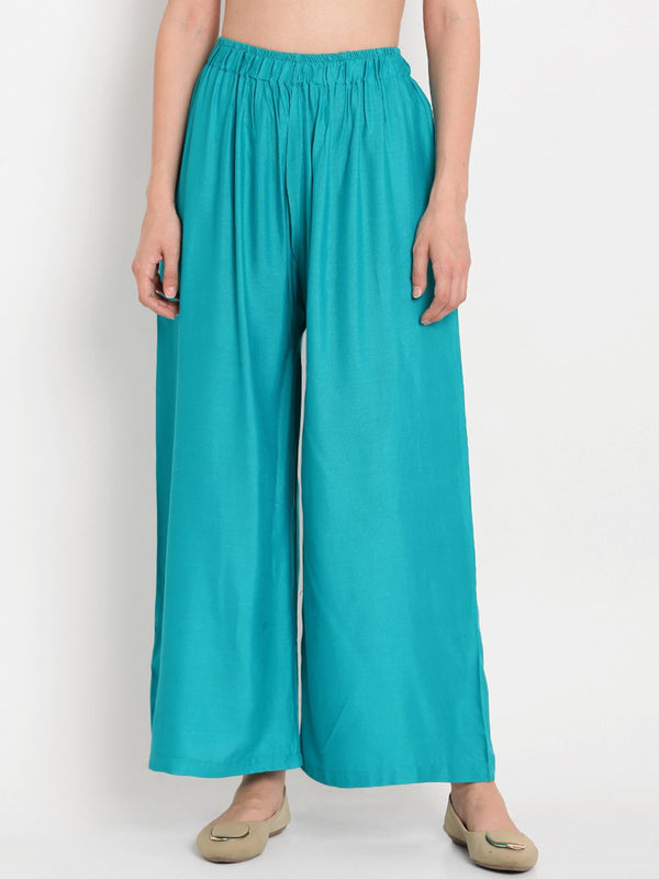 TAG 7 Women Pack of 2 Solid Flared Palazzos