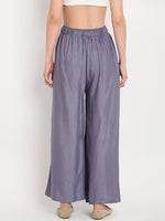 Thumbnail for TAG 7 Women Pack Of 2 Black & Grey Solid Flared Palazzos