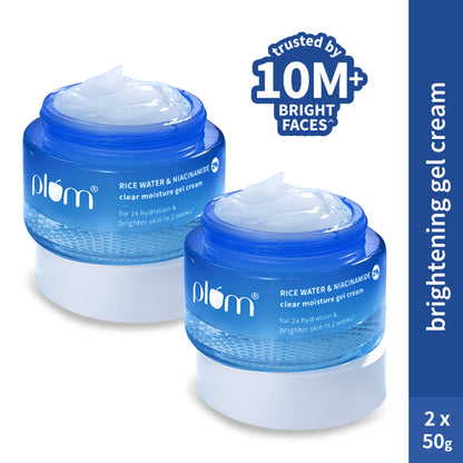 Plum 2% Niacinamide & Rice Water Daily Brightening Gel Cream Duo