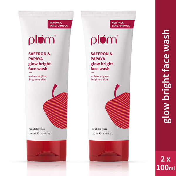 Plum Saffron & Papaya Glow Bright Gel Face Wash - Pack Of 2