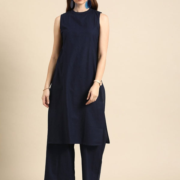 Anouk Women Regular Pure Cotton Kurta with Palazzos - Distacart