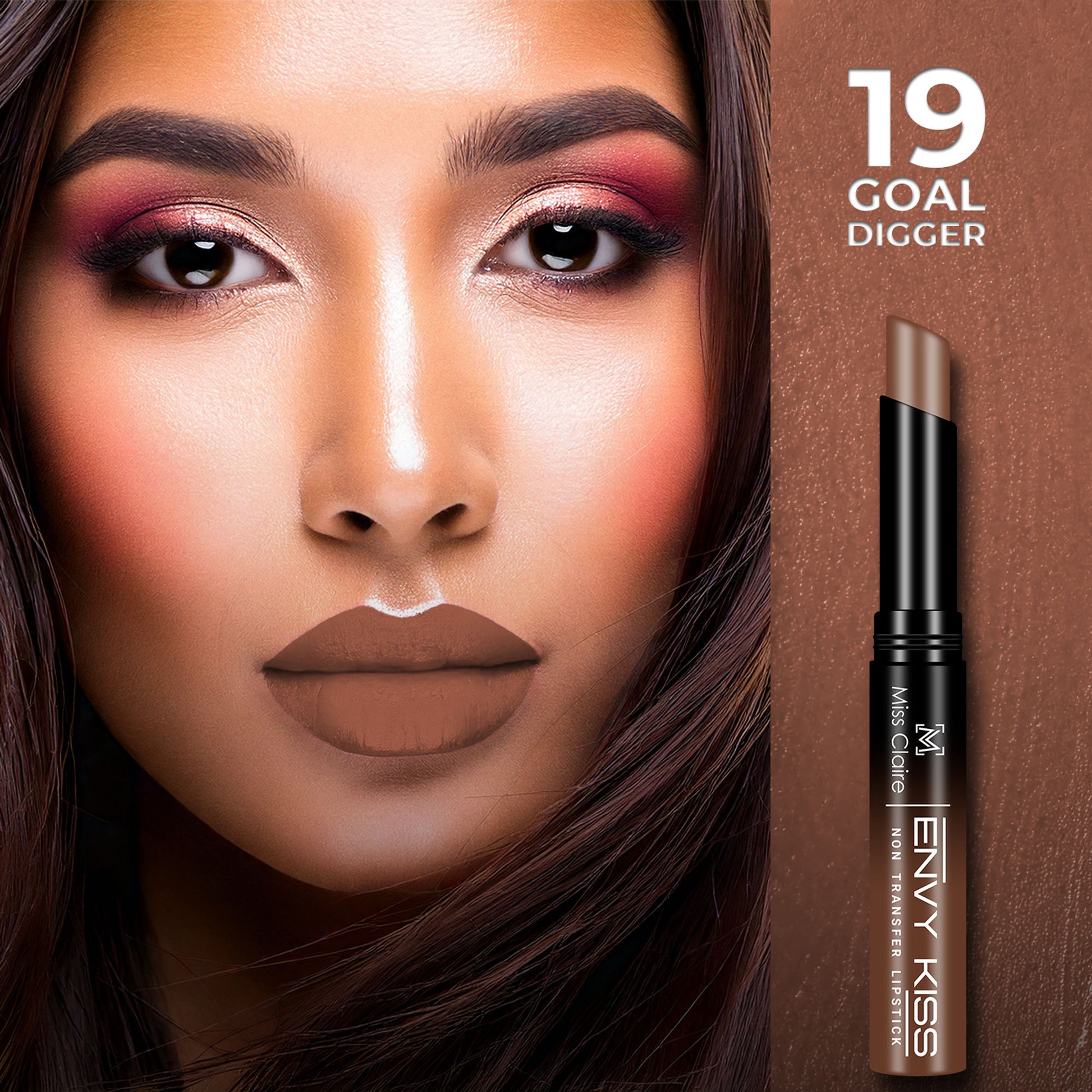 Miss Claire Envy Kiss Non Transfer Lipstick - 19 Goal Digger - Distacart
