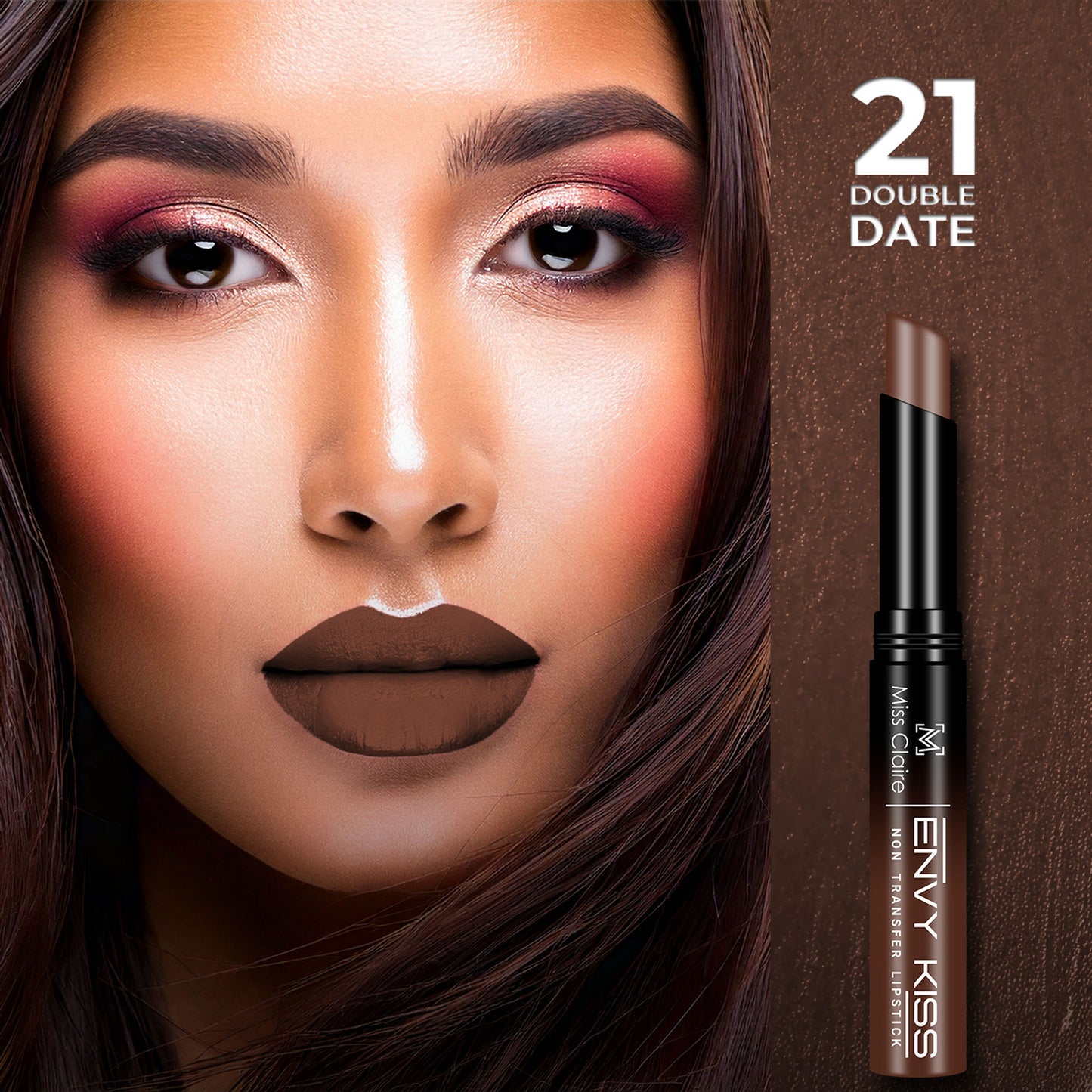 Miss Claire Envy Kiss Non Transfer Lipstick - 21 Double Date - Distacart
