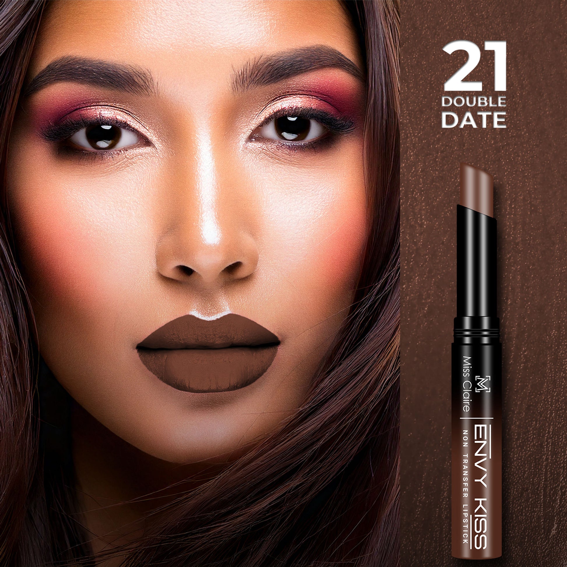 Miss Claire Envy Kiss Non Transfer Lipstick - 21 Double Date - Distacart