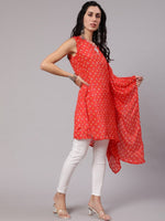 Thumbnail for Aks Bandhani Printed Extended Sleeves Kaftan Kurta - Distacart
