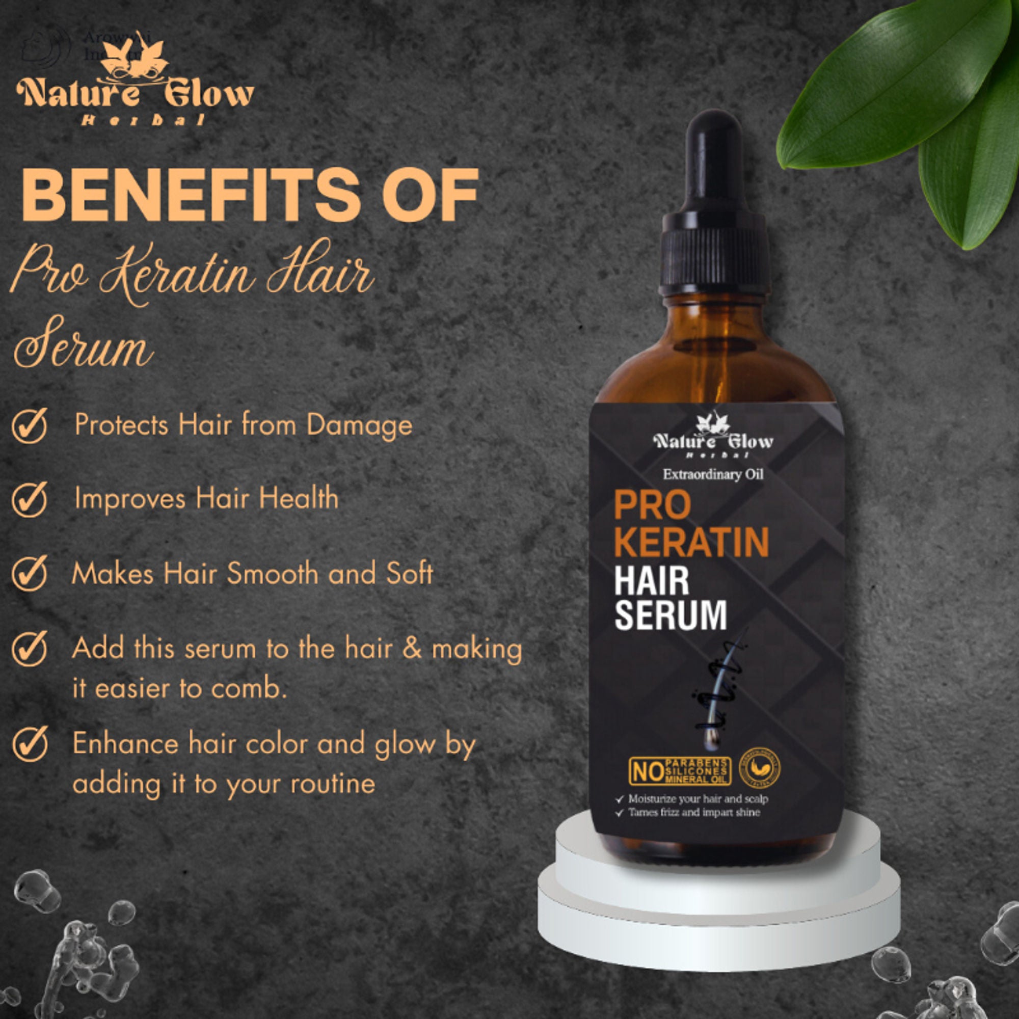 Nature Glow Herbal Pro Keratin Hair Serum - Distacart