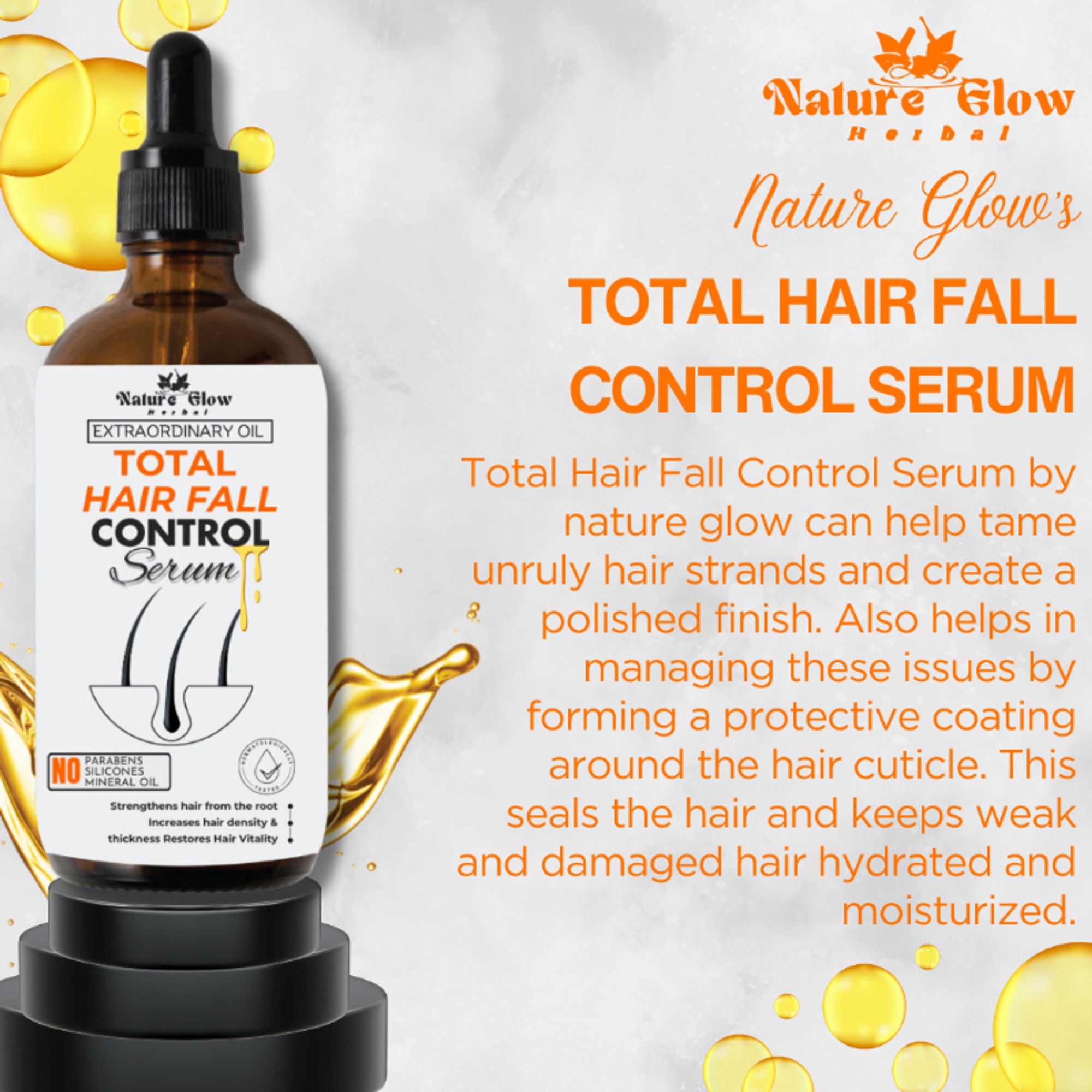 Nature Glow Herbal Total Hair Fall Control Serum - Distacart