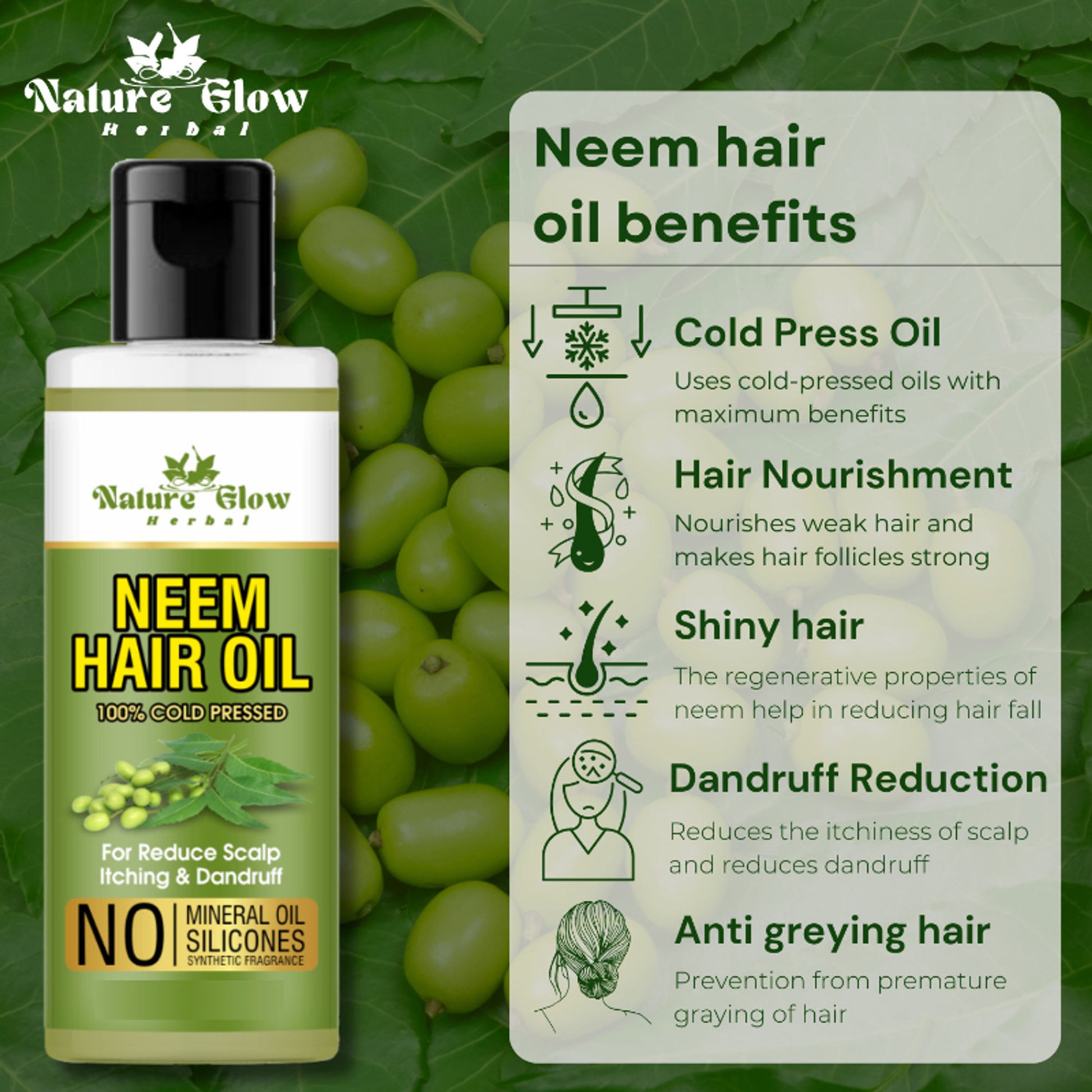 Nature Glow Herbal Neem Hair Oil - Distacart