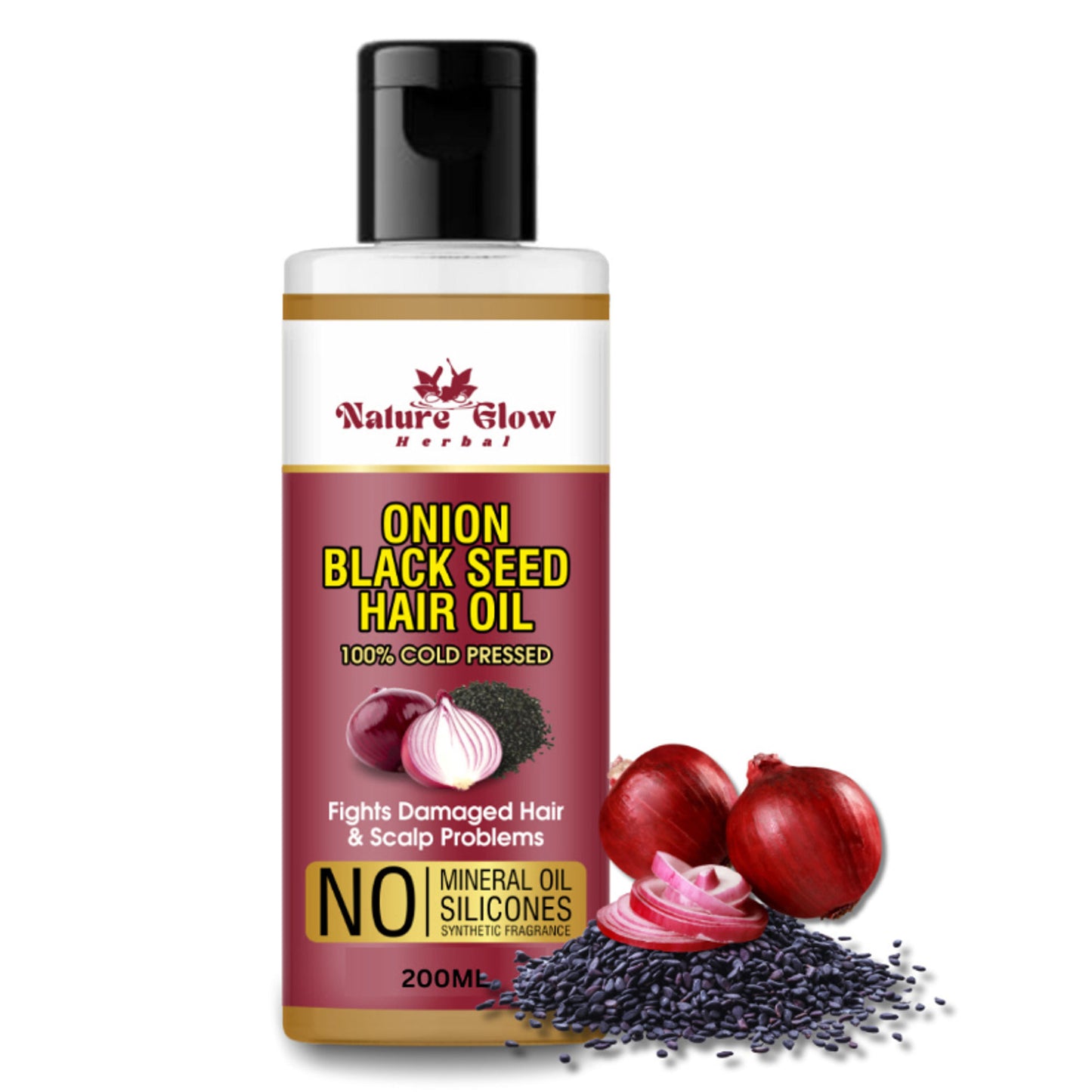 Nature Glow Herbal Onion Black Seed Hair Oil - Distacart