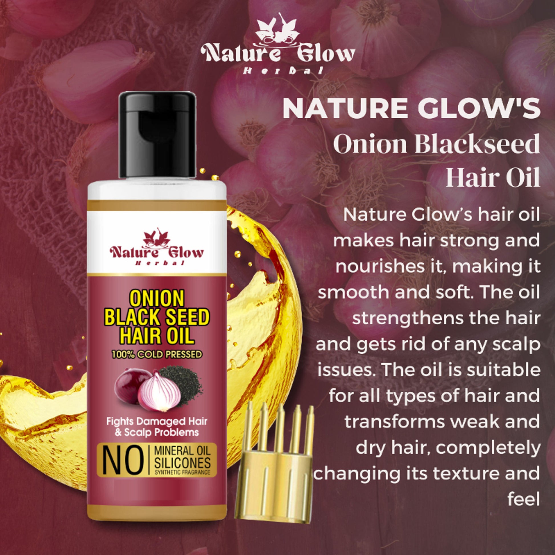 Nature Glow Herbal Onion Black Seed Hair Oil - Distacart