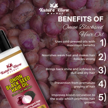 Nature Glow Herbal Onion Black Seed Hair Oil - Distacart