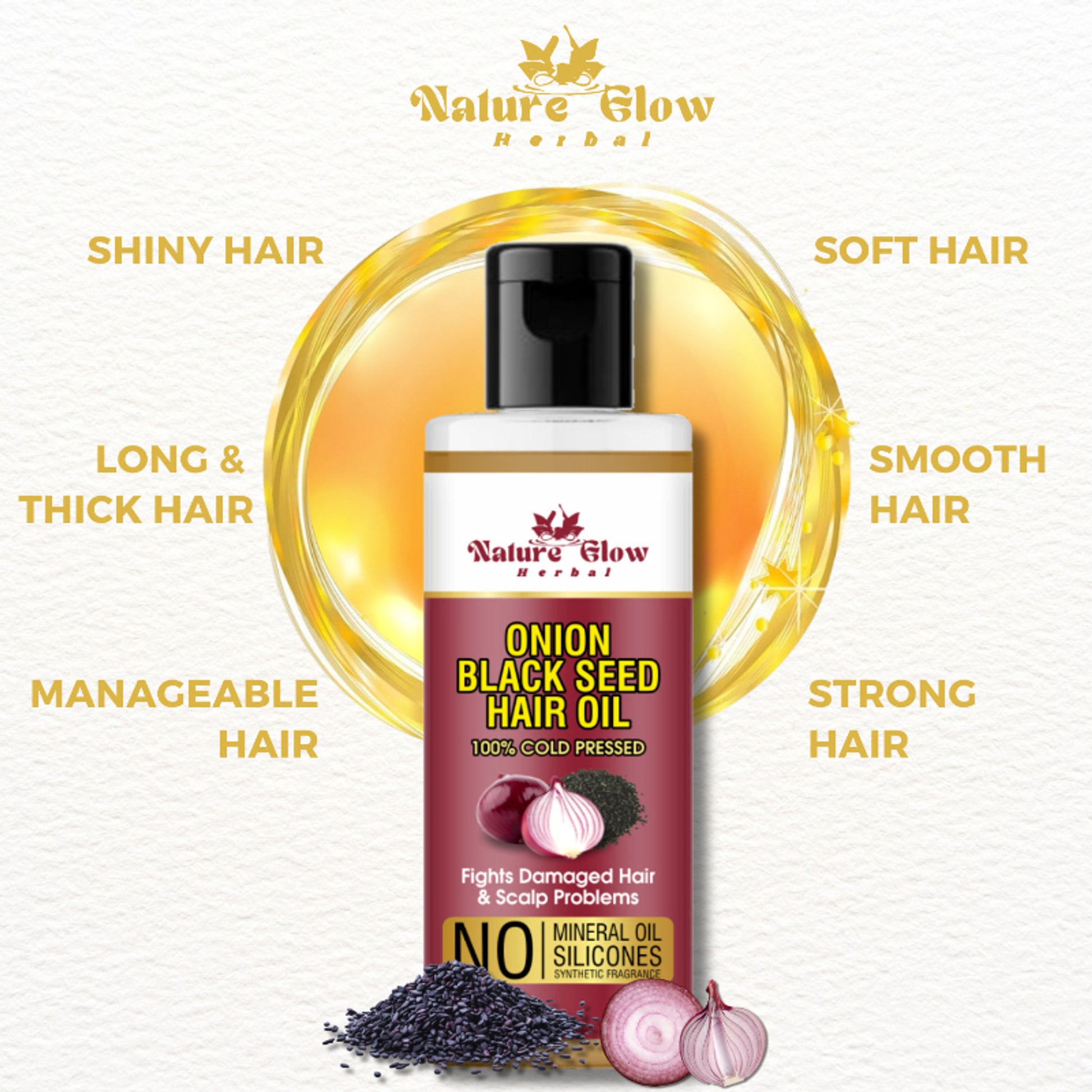 Nature Glow Herbal Onion Black Seed Hair Oil - Distacart