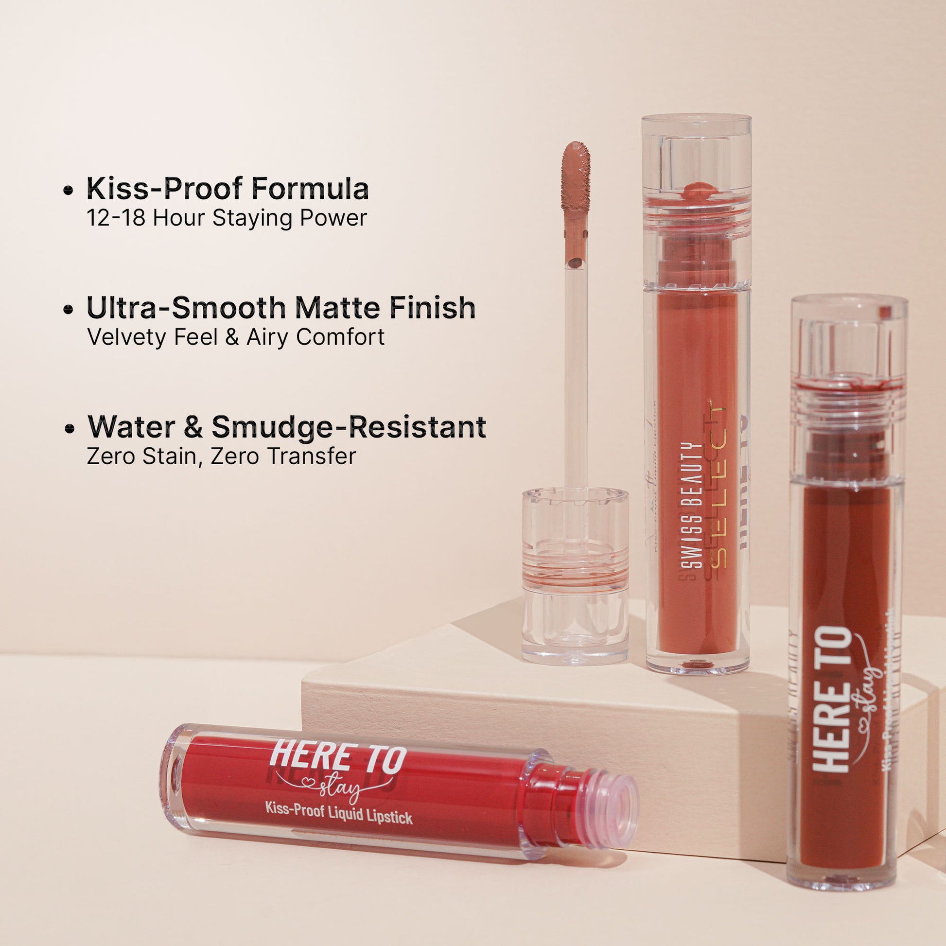 Swiss Beauty Select Here To Stay Kiss Proof Liquid Lipstick - 9 Shocking Pink - Distacart