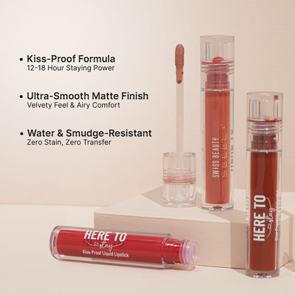 Swiss Beauty Select Here To Stay Kiss Proof Liquid Lipstick - 9 Shocking Pink - Distacart