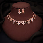 Thumbnail for Tehzeeb Creations Gold-Polished Baby Pink Colour Necklace With Earrings - Distacart