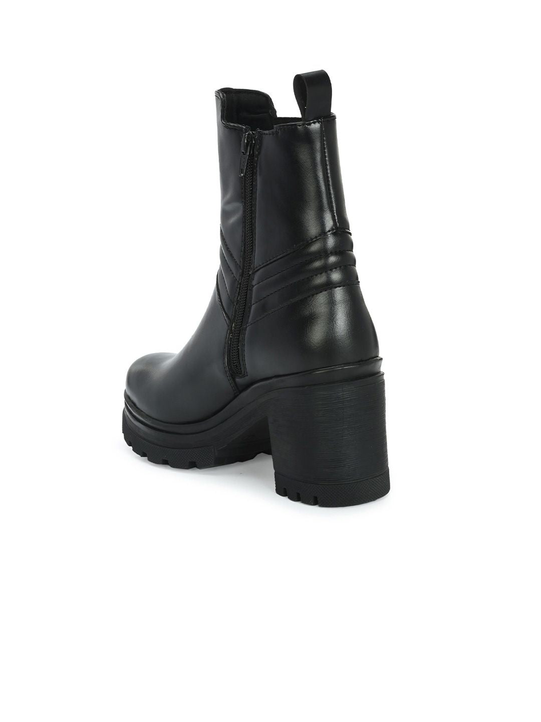 Delize Women Block Heeled High-Top Chelsea Boots