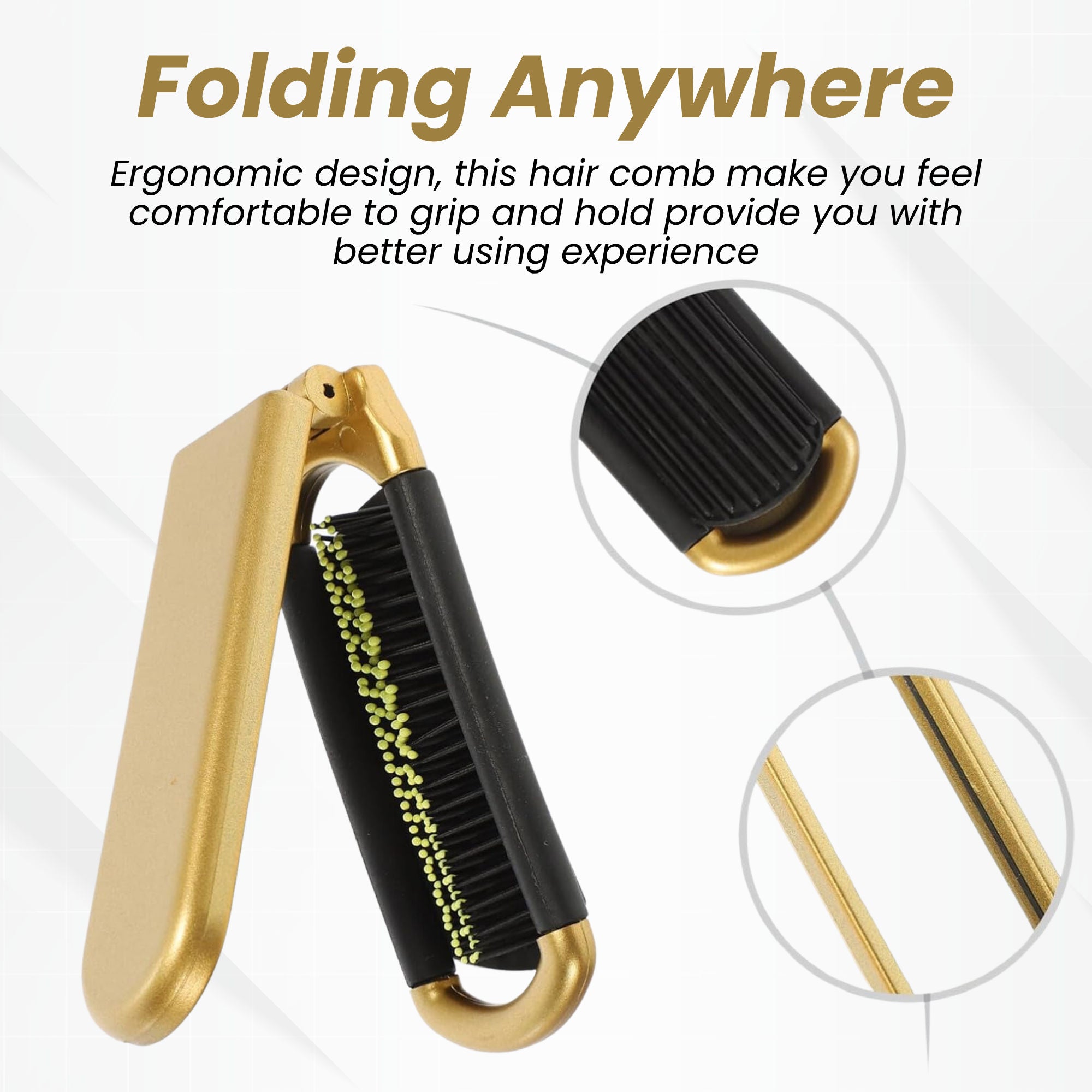 ZEYU Folding Hair Brush With Mirror - Distacart