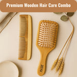 Thumbnail for ZEYU Wooden Hair Brush And Wooden Comb With Bamboo Bristles - Distacart