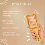 Thumbnail for ZEYU Wooden Hair Brush And Wooden Comb With Bamboo Bristles - Distacart