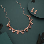 Thumbnail for Tehzeeb Creations Gold-Polished Black Colour Necklace With Earrings - Distacart