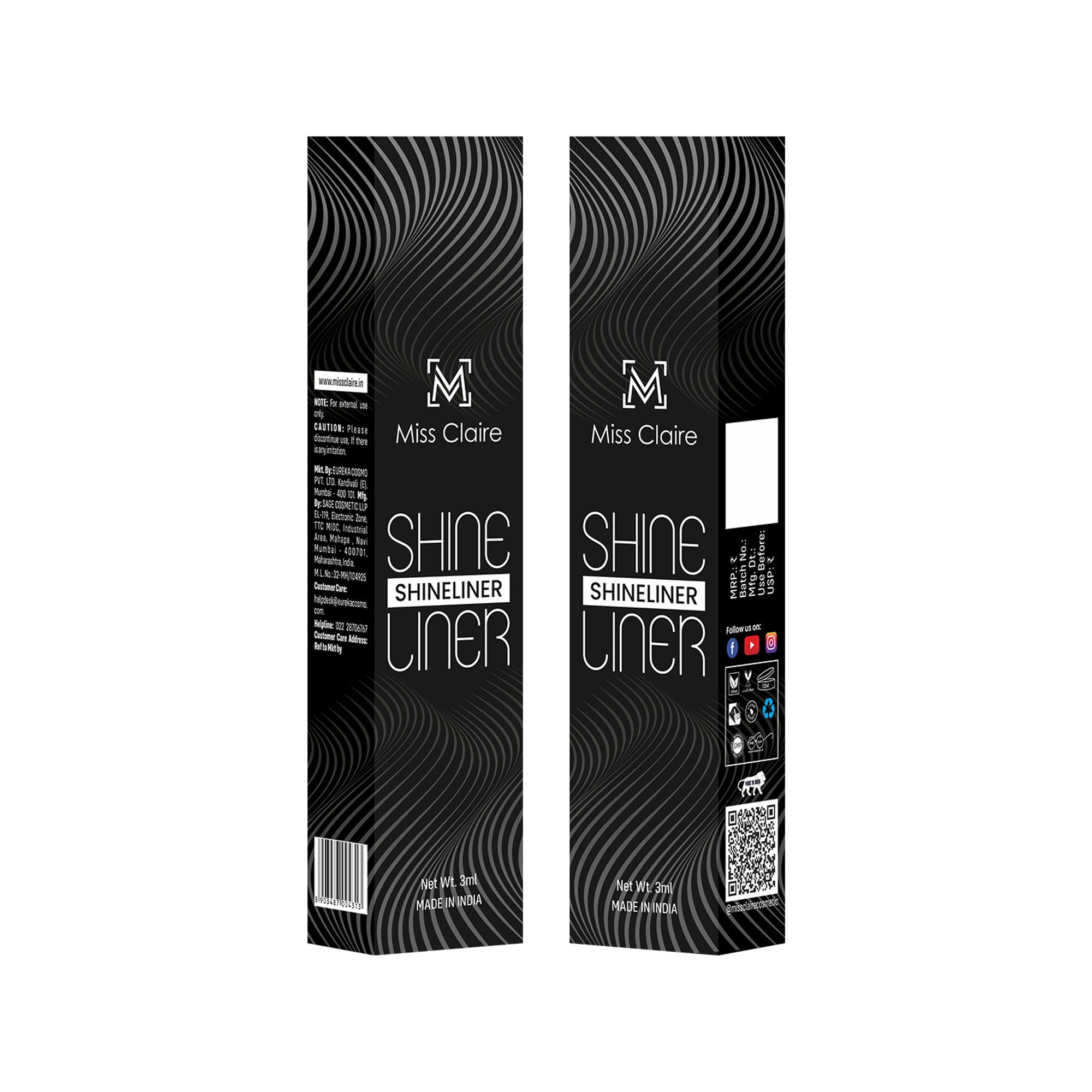 Miss Claire Shine Liner - Black