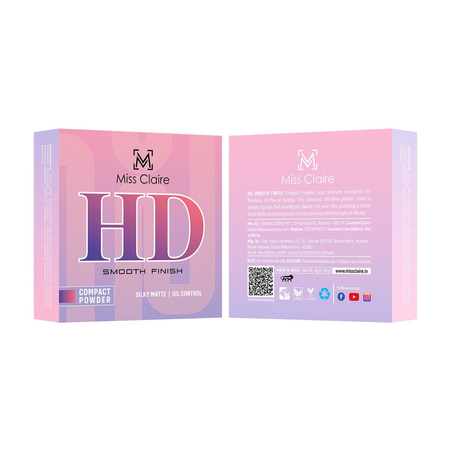 Miss Claire Hd Compact Powder - 04 Sand Dune - Distacart