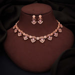 Thumbnail for Tehzeeb Creations Gold-Polished Lavender Colour Necklace With Earrings - Distacart