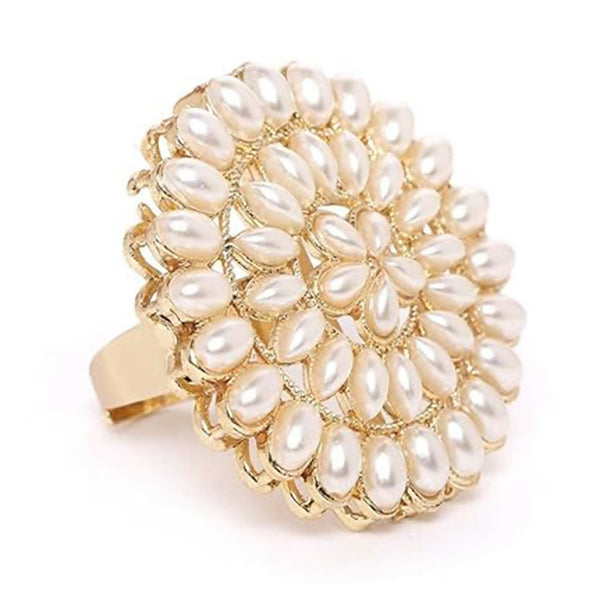 Joban Fashion Golden Brass Adjustable Ring - Distacart