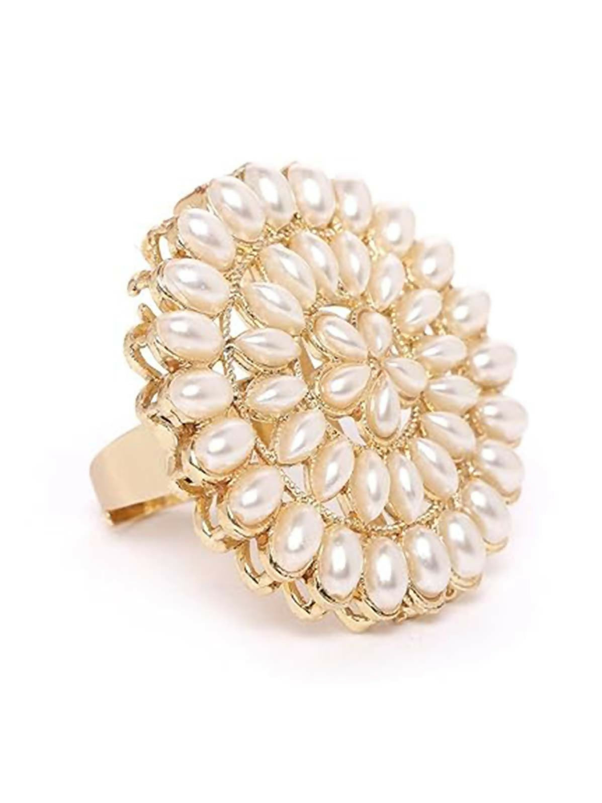 Joban Fashion Golden Brass Adjustable Ring - Distacart