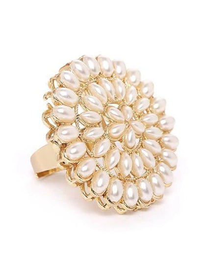 Joban Fashion Golden Brass Adjustable Ring - Distacart