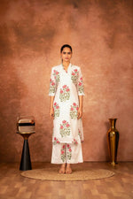 Thumbnail for Joban Fashion Off White Red Hand Block Printed Cotton Suit Set - Distacart