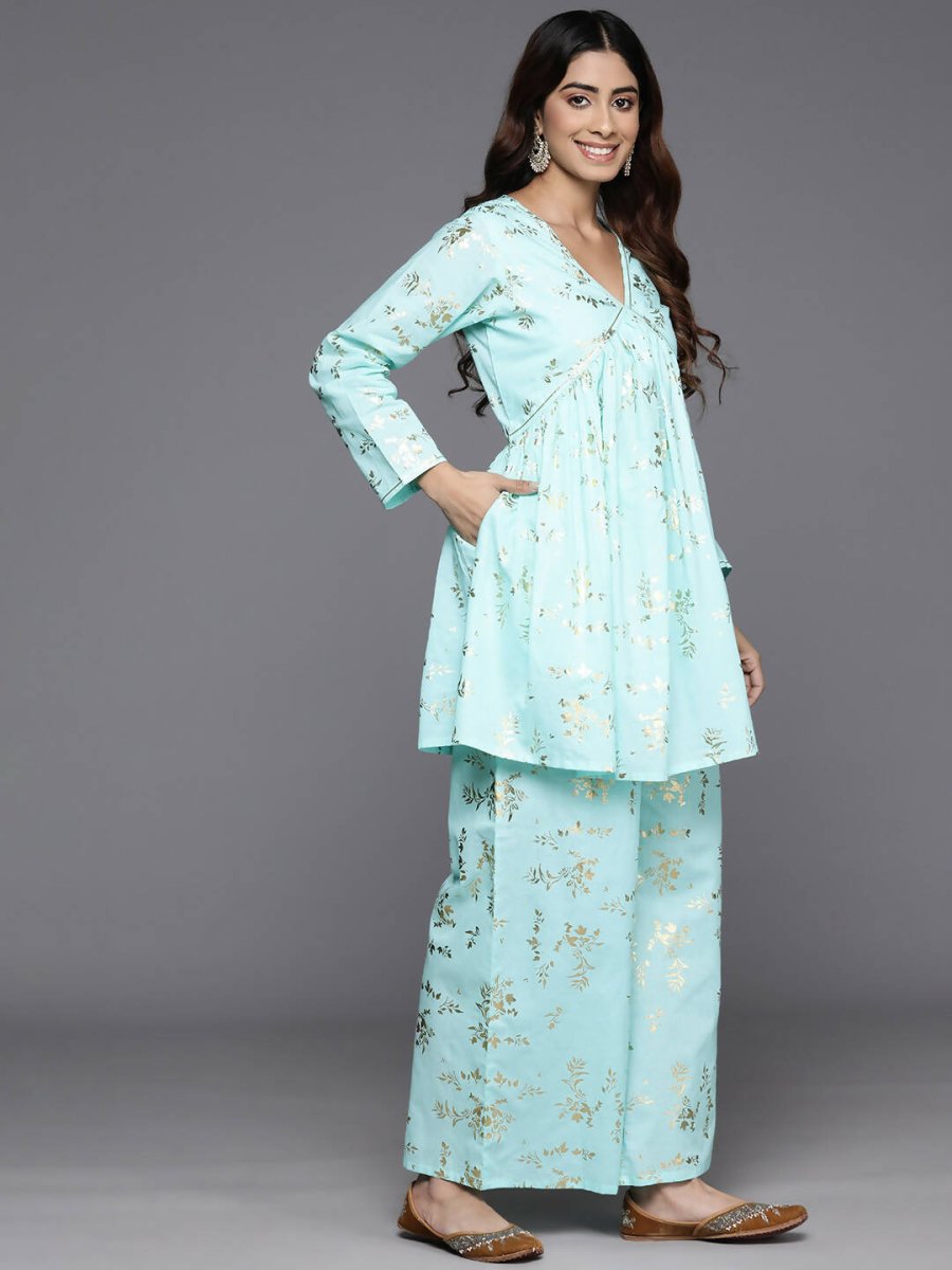 Ahalyaa Women's Traditional Wear Co-ods - Blue - Distacart