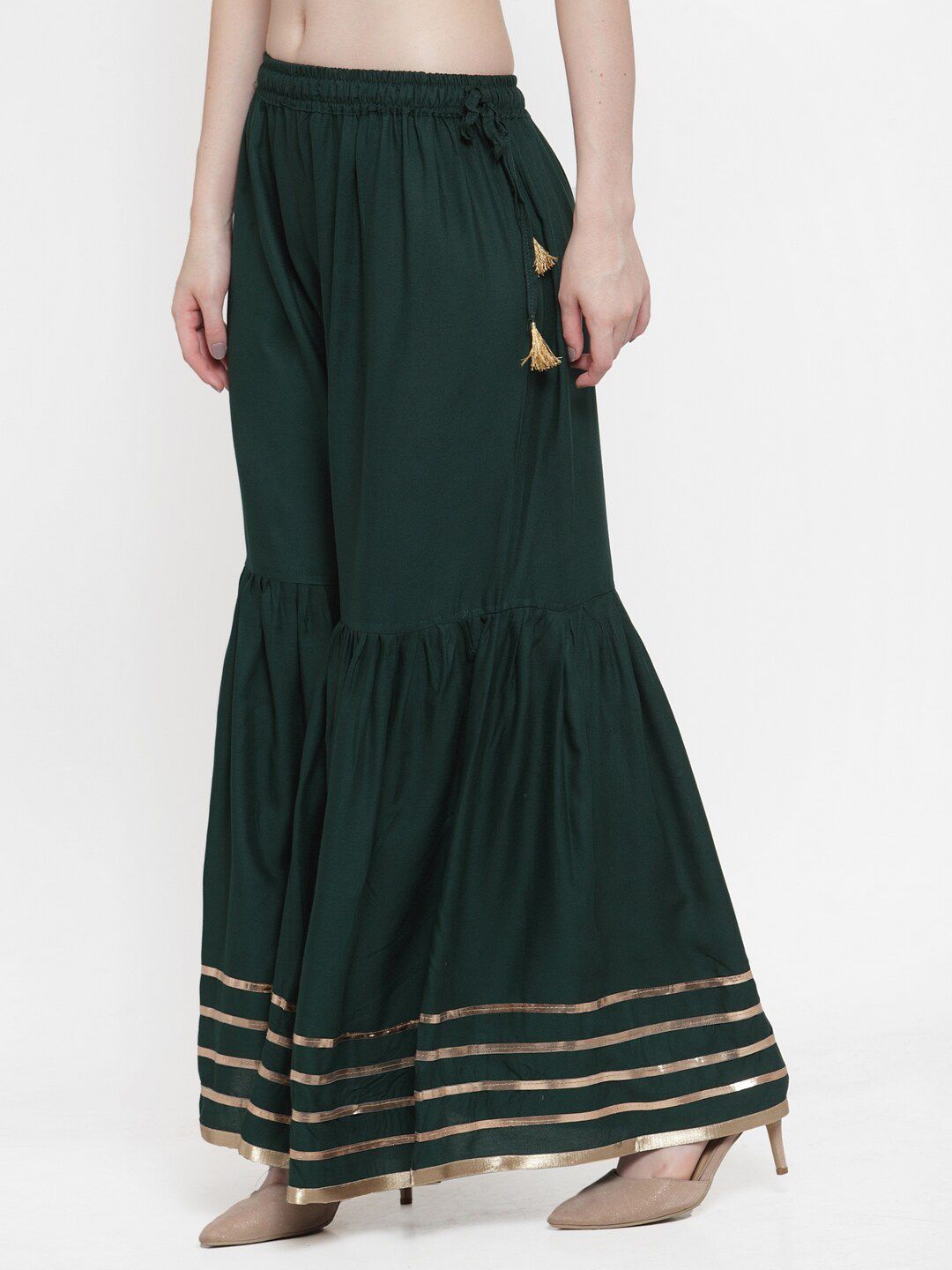 TAG 7 Women Flared Ethnic Palazzos - Distacart