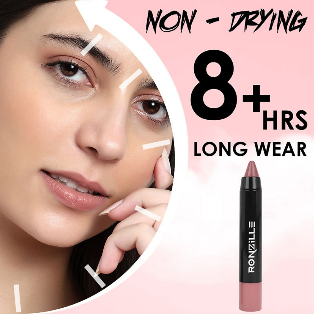 Ronzille Long Stay Matte Lip Crayon - Raspberry Rose - Dista