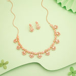 Thumbnail for Tehzeeb Creations Gold-Polished White Colour Necklace With Earrings - Distacart