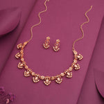 Thumbnail for Tehzeeb Creations Gold-Polished White Colour Necklace With Earrings - Distacart