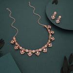 Thumbnail for Tehzeeb Creations Gold-Polished White Colour Necklace With Earrings - Distacart