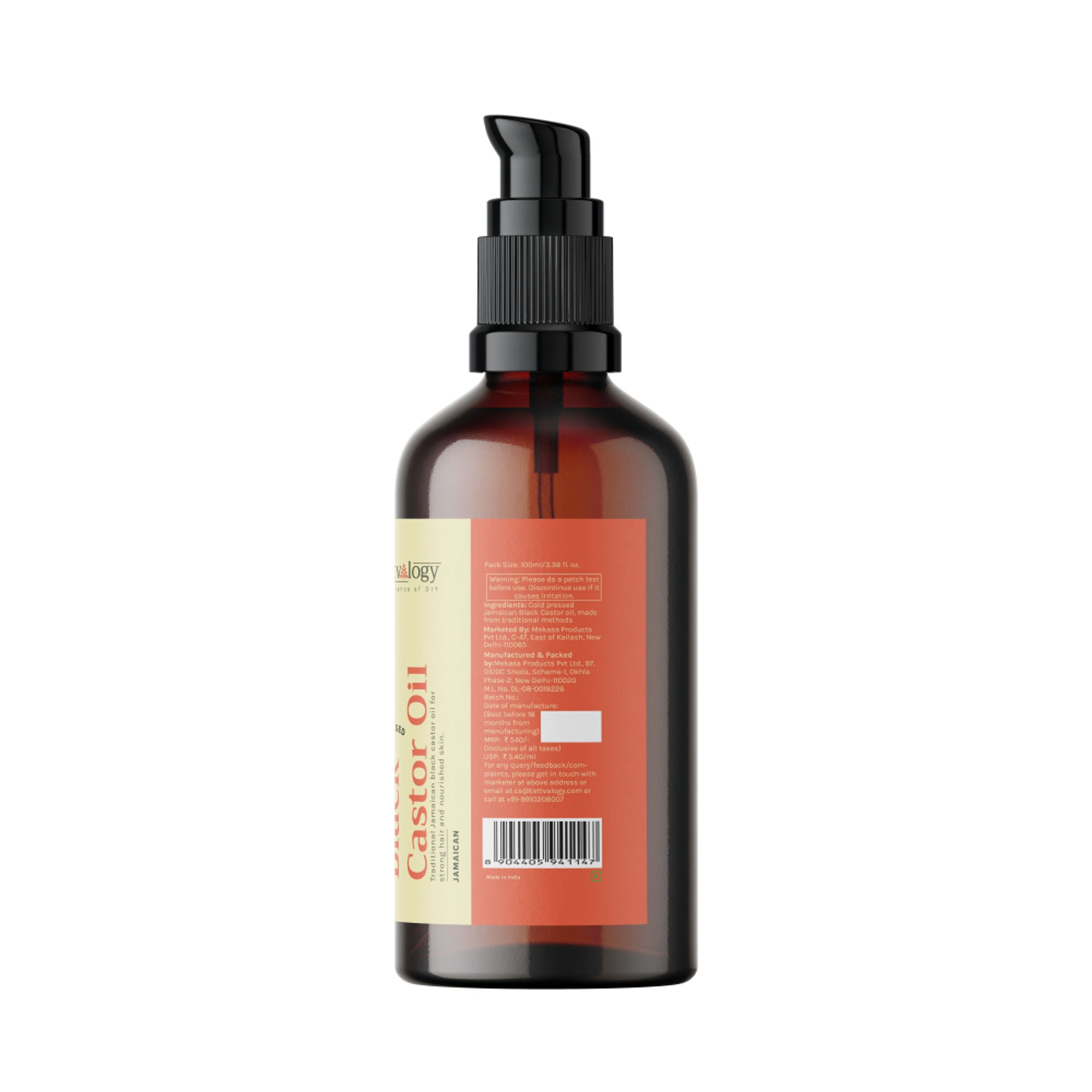Tattvalogy Jamaican Black Castor Oil-Traditional Recipe, Boosts Hair Volume, Perfect for Curly Hair - Distacart