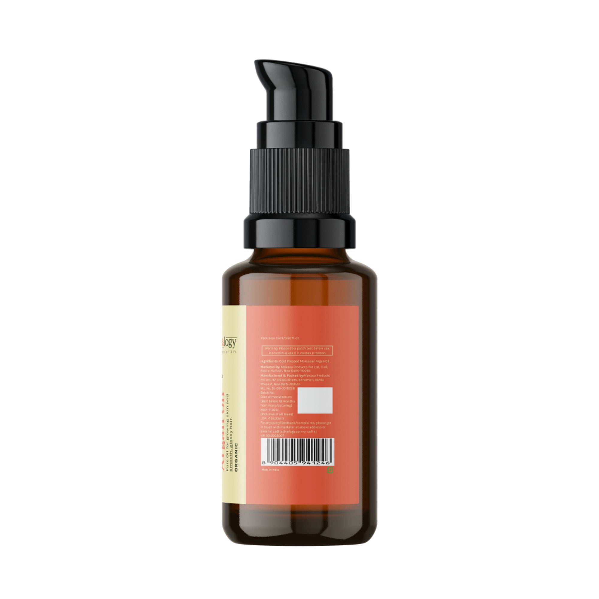 Tattvalogy Organic Moroccan Argan Oil - Vitamin-E Rich, Antioxidant, Tames Frizz for Smooth Hair - Distacart