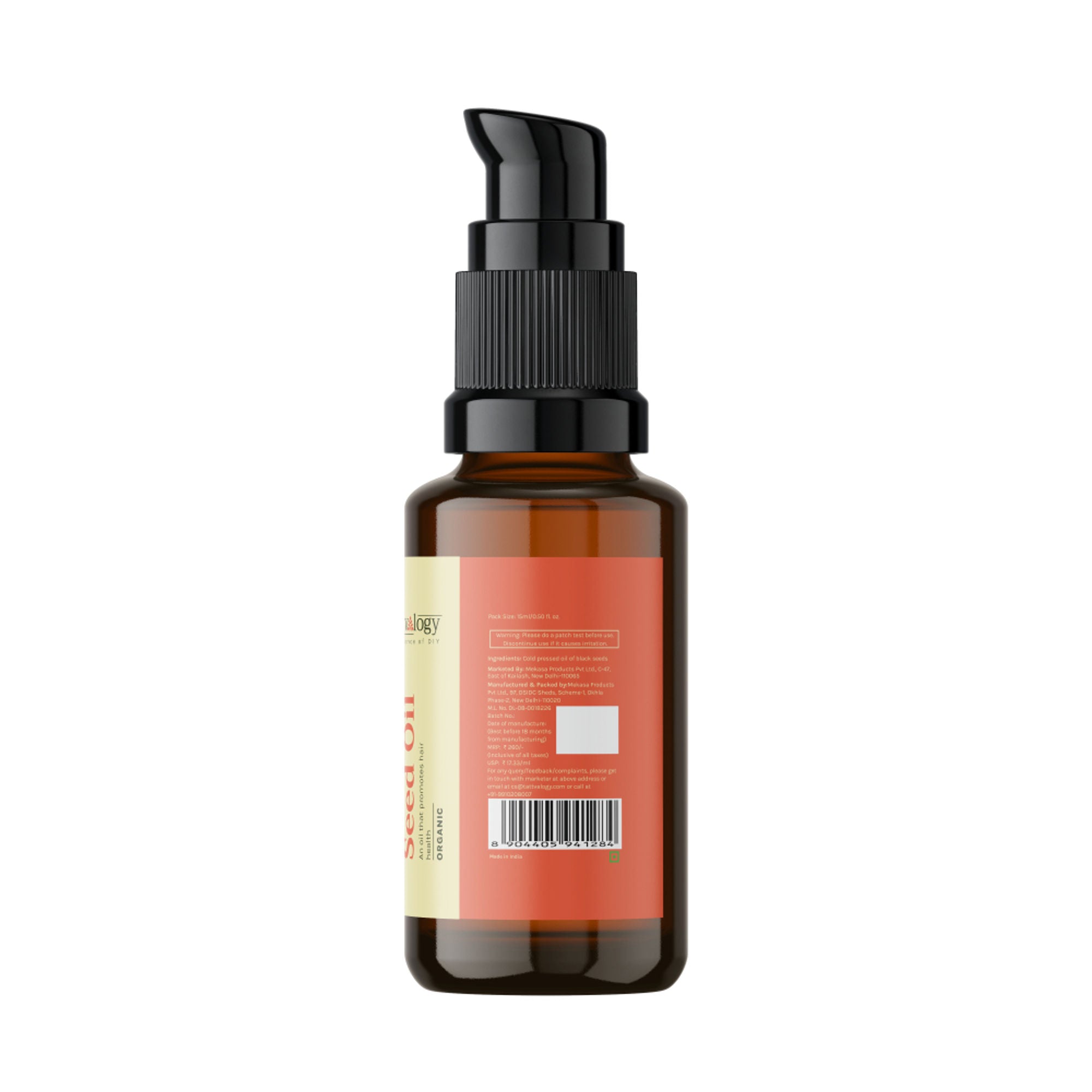 Tattvalogy Cold Pressed Black Seed Oil - Organic, Promotes Hair Regrowth & Adds Volume Naturally - Distacart